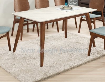 【N D Furniture】台南在地家具-橡膠木實木腳座人造石面140cm餐桌/石面餐桌MC
