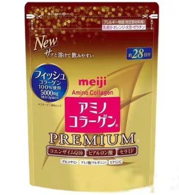 美品專營店 明治膠原蛋白粉 奢華黃金版 Meiji 補充包28日份 膠原蛋白 現貨