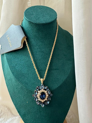 Monet打標Vintage孤品，漸變色藍色項鍊手鐲耳環套裝