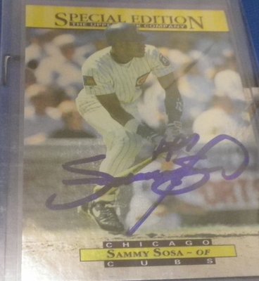 棒球天地---芝加哥小熊 索沙 Sammy Sosa 1995年簽名球員卡.字跡漂亮