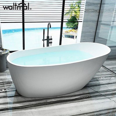 沃特瑪 高端獨立式浴缸亞克力家用成人浴缸歐式簡約浴盆1.4-1.7米