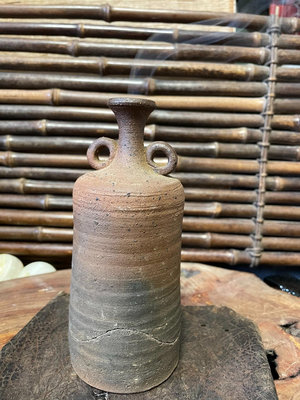 新 日本回流柴燒“侘寂”美學雙耳花瓶古香爐，純手工打造制作，器型