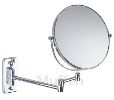 『MUFFEN』YM-764 8吋 雙面(平面/放大) 伸縮鏡 化妝鏡 美容鏡 圓鏡 (304不鏽鋼+銅) 不銹鋼