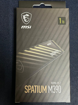 新莊 內湖 MSI微星 SPATIUM M390 1TB NVMe M.2 SSD 1TB 含稅自取價1670元