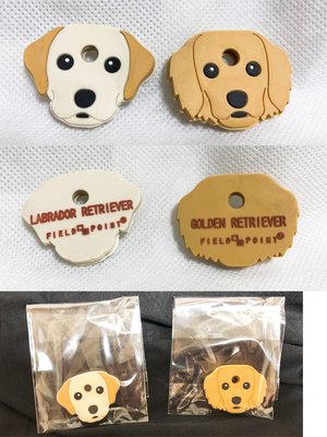 正版日本 Field & Point 超可愛狗寶貝鑰匙套《黃拉布拉多+黃金獵犬，一組2個》