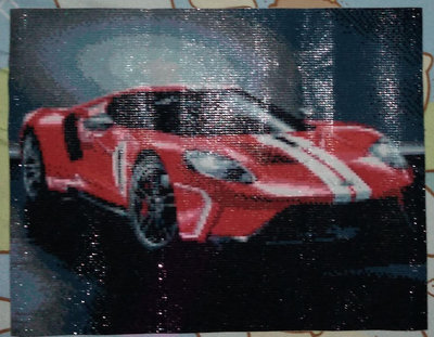 八八小舖 鑽石貼畫 (35X44.8cm) 紅色跑車 完成品 無框