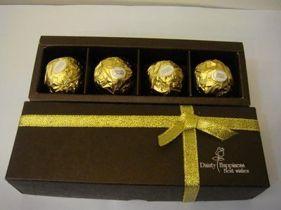 ＊晴天＊婚禮小物~手工巧克力 包裝盒 牛皮紙盒 金莎巧克力禮物盒 手工皂禮物盒