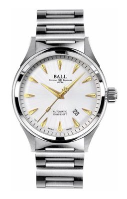 BALL 波爾錶 經典機械腕錶-銀白(金色刻度)/ NM2288C-SJ-SL 42mm