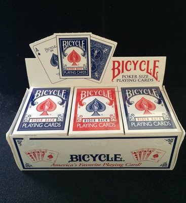 [fun magic] BICYCLE撲克牌 bicycle牌 單車牌 單車撲克牌 魔術師專用撲克牌(一條12副)