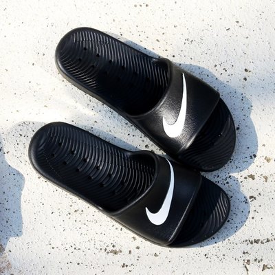 南◇現 Nike Kawa 黑底大白勾勾 832528-001 GD 拖鞋 運動 防水 拖鞋 黑白色 一體成形 黑色