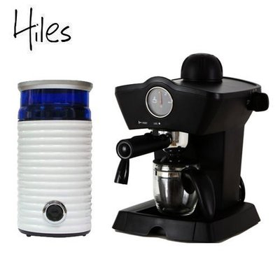 缺貨 福利品含玻璃壼 Hiles皇家義式濃縮咖啡機(HE-303)加購Hiles磨豆機+500 高壓蒸氣 製作奶泡