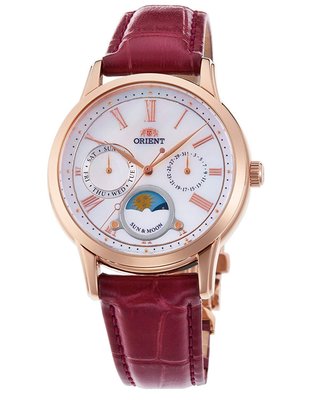 日本正版 Orient 東方 SUN&amp;MOON RN-KA0001A 女錶 手錶 皮革錶帶 日本代購