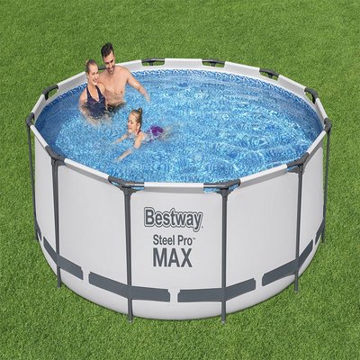 Bestway56418圓形鋼管支架水池 家用支架游泳池 三層夾網加厚水池