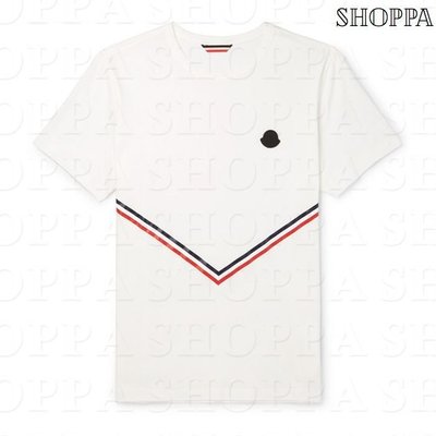 【SHOPPA】MONCLER Striped 印刷條紋  棉質 短袖 T恤  上衣1 8春夏 男款