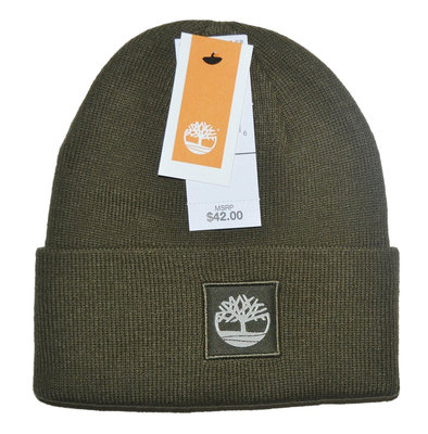 Timberland橄欖綠色 毛帽 針織帽 男女適合 雙層 輕柔 厚實 保暖 T101552C
