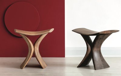 [米蘭殿堂家具 ]複刻近原裝Porada Torii 實木曲線椅凳 餐椅 台灣製造 限量經典款式