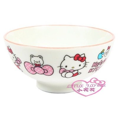 ♥小公主日本精品♥ Hello Kitty 陶瓷碗 飯碗 湯碗 點心碗 緞帶 蝴蝶結 日本製 11049500