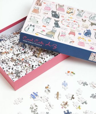 [SECOND LOOK]美國雜貨 各種花紋的可愛貓咪 插畫 超可愛 1000片 拼圖