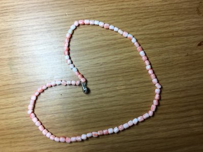 天然粉紅珊瑚項鍊【4-6mm約 40公分】實用品、收藏品