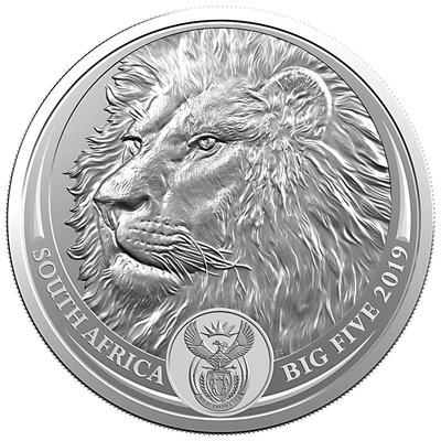 【海寧潮期貨】卡裝南非2019年非洲五霸系列雄獅1盎司普制銀幣