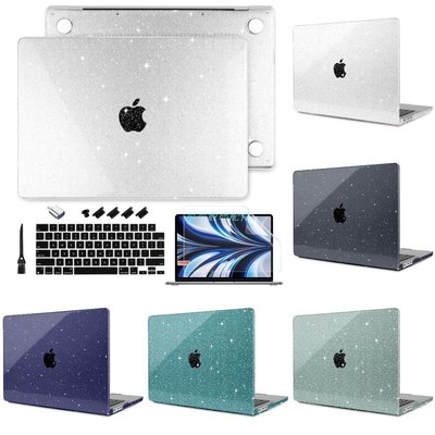 MacBook保護套6件套滿天星光面閃粉 蘋果保護殼 MacBook殼 Pro Air M1 M2 芯片 13 14英吋A2681 硬