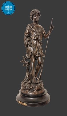 【波賽頓-歐洲古董拍賣】歐洲/西洋古董 法國古董 20世紀 新藝術風格 大型青銅雕塑像(尺寸：高62公分)(落款：L & F Moreau)(年份：1950年)