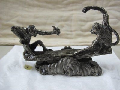 二手舖 NO.568 銅雕 銅器 青銅器 猴子蹺蹺板 擺飾 造型