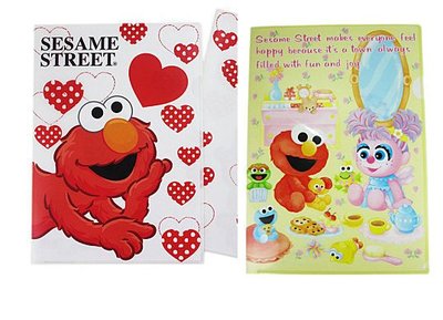 【卡漫迷】 Elmo L夾 兩入組 愛心 ㊣版 Sesame Street 芝麻街 餅乾怪獸 文件夾檔案夾資料夾 日本製