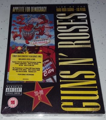 正版DVD+2CD《槍與玫瑰》渴望民主演唱會／Guns N Roses Appetite For Democracy
