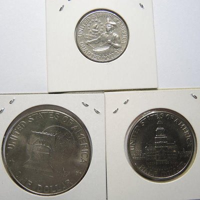 美國200週年1776-1976年1/4.1/2.1 DOLLAR紀念硬幣 隨樣寄出!
