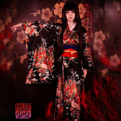 奇奇地獄少女閻魔愛cos服日式正裝傳統改良個人寫真攝影拍照片和服女