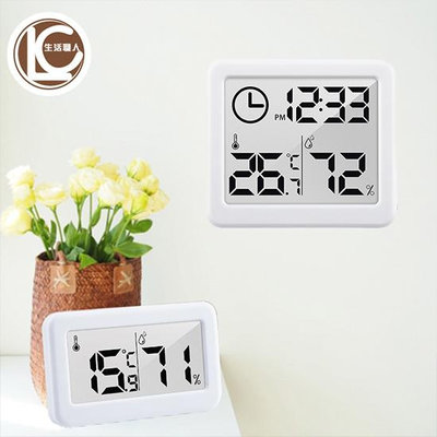 家用溫度計 溫度計 濕度計 溼度計 電子時鐘 溫濕監控 濕溫度計 小時鐘 電子溫濕度計 生活職人【N358】