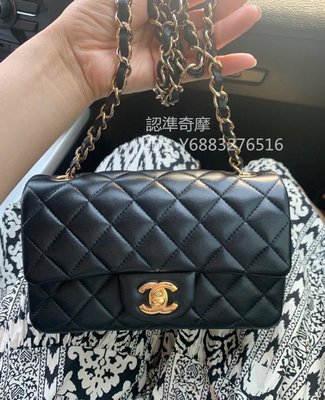 琪琪二手正品 CHANEL 香奈兒 CF 大mini 小羊皮 金鏈條 耐磨 斜跨包 肩揹包 20cm 實用性超強