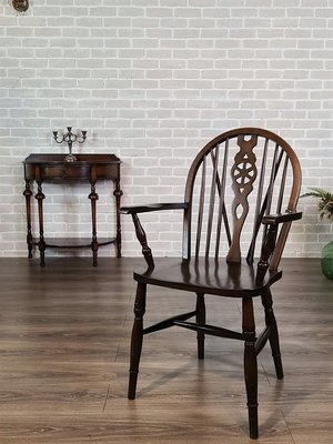 【卡卡頌  歐洲古董】英國老件 溫莎椅  餐椅  木椅  休閒椅  主人椅ch0491 ✬