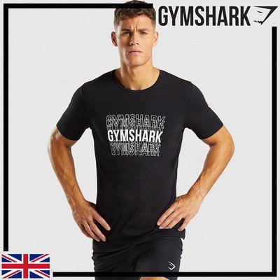 GYMSHARK HAZE T-SHIRT 文字藝術 短袖T恤-黑