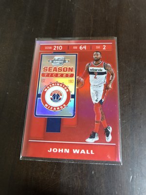 JOHN WALL  2019-20  CONTENDERS 紅閃亮金屬卡