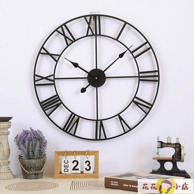 促銷時鐘 掛鐘 網紅復古金色家用鐵藝壁掛鐘時尚簡易臥室客廳靜音鐘錶免打孔時鐘
