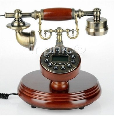 INPHIC-特價新款高檔懷舊實木電話歐式懷舊電話老式古董座機電話