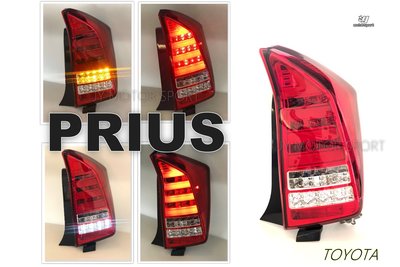 小傑車燈精品--全新 TOYOTA PRIUS 09 紅白 全LED  橫式 光柱 跑馬尾燈 後燈
