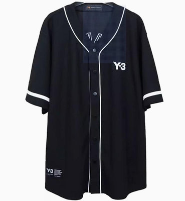 adidas新款Y3潮牌經典刺绣YOHJI YAMAMOTO簽名字母短袖棒球衣外套