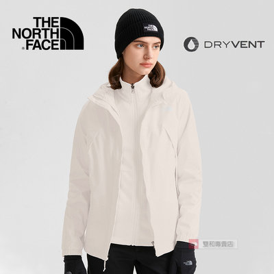 -滿3000免運-[雙和專賣店] THE NORTH FACE 女 DV刷毛兩件式外套/7QW6/梔子花白