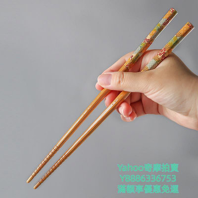 筷子日本進口和風四季原木筷子天然實木防滑筷日式家用筷子五雙禮盒裝