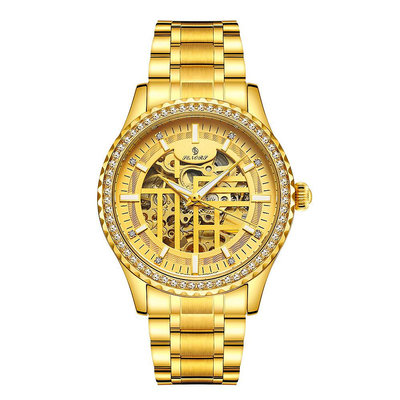 現貨男士手錶腕錶SENORS正品 熱銷款 087商務防水 鏤空金錶全自動機械手錶男