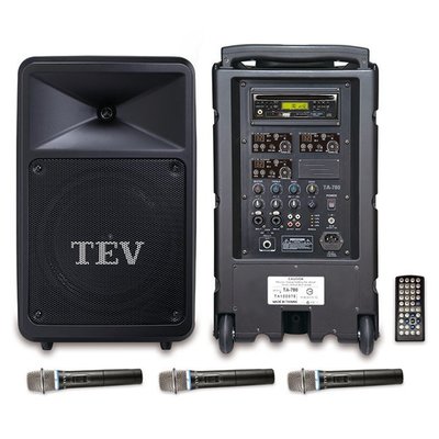 [板橋富豪]台灣電音TEV TA-780D-3 DVD/CD/USB/SD三頻無線擴音機~標配3組無線，可增選購