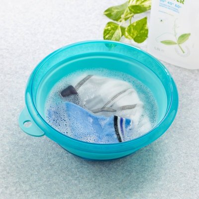新品 日本進口ISETO 硅膠臉盆 可折疊塑料洗臉盆 旅行便攜洗腳洗菜盆 促銷