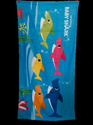 [微瑕]鯊魚寶寶浴巾 Baby Shark 兒童界網紅 碰碰狐 Pinkfong 毛巾沙灘巾運動健身 生日禮物 交換禮品