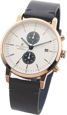 正版 Salvatore Marra sm19-207s-pgwh/bl 薄型 手錶 皮革錶帶 日本代購