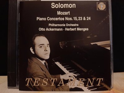 Solomon,Mozart:P.c No.15,23&24,所羅門，莫扎特:鋼琴協奏曲15，23&24號，如新。