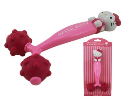 【卡漫迷】Hello Kitty 美體按摩滾球 粉 ㊣版 台灣製造  消除疲勞 簡易按摩 攜帶方便 塑身 舒壓