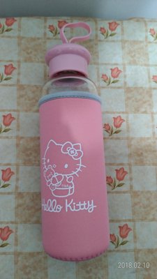 原版正貨凱蒂貓Hello kitty原版正貨凱蒂貓耐熱玻璃水壺+保護套 容量500cc面交免運